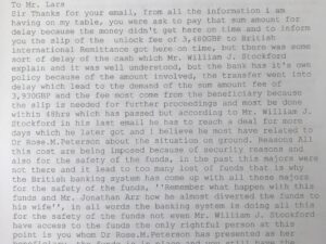 mail by Mr. Warren C. Brewster