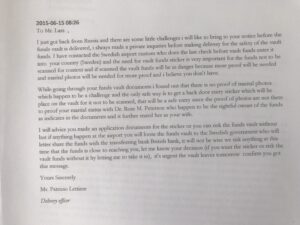 Email by Mr. Patrizio Lettiere